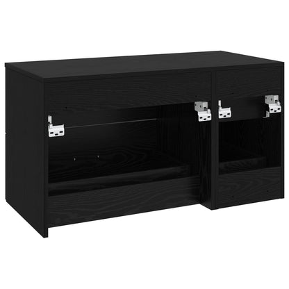 Bathroom Furniture Set 2 pcs Black Oak Engineered Wood