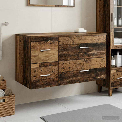 Bathroom Furniture Set 2 pcs Old Wood Engineered Wood