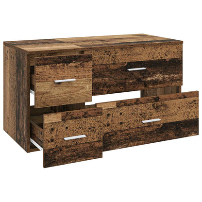 Bathroom Furniture Set 2 pcs Old Wood Engineered Wood