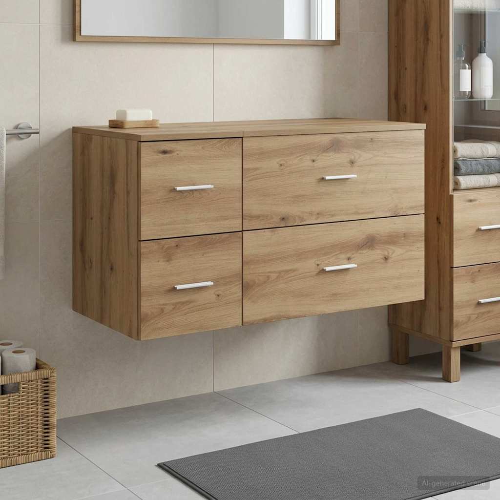 Bathroom Furniture Set 2 pcs Artisan Oak Engineered Wood