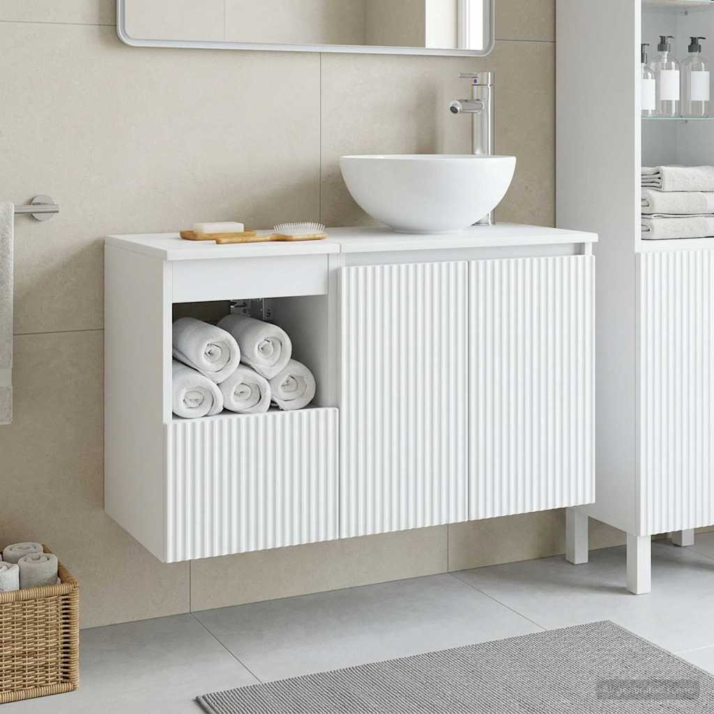 Bathroom Furniture Set 2 pcs White Engineered Wood