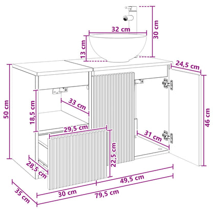 Bathroom Furniture Set 2 pcs White Engineered Wood
