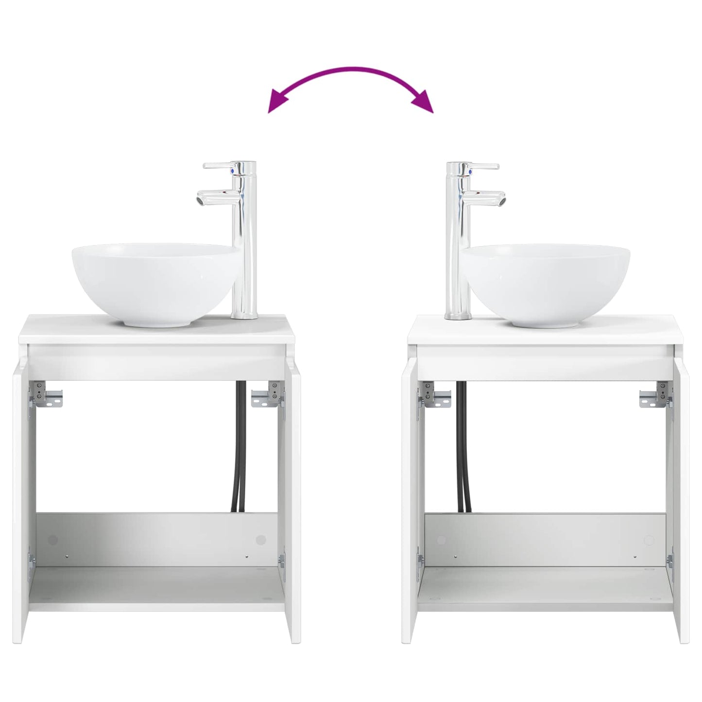 Bathroom Furniture Set 2 pcs High Gloss White Engineered Wood