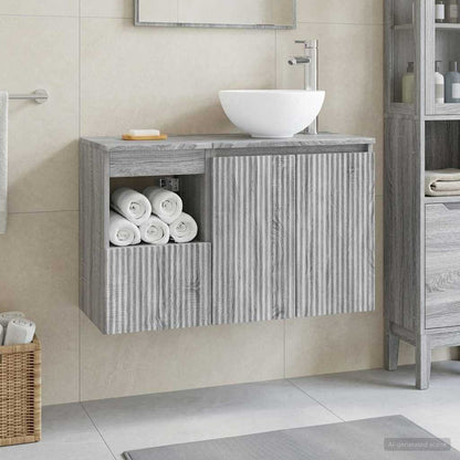 Bathroom Furniture Set 2 pcs Grey Sonoma Engineered Wood