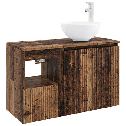 Bathroom Furniture Set 2 pcs Old Wood Engineered Wood