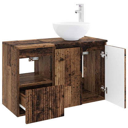 Bathroom Furniture Set 2 pcs Old Wood Engineered Wood