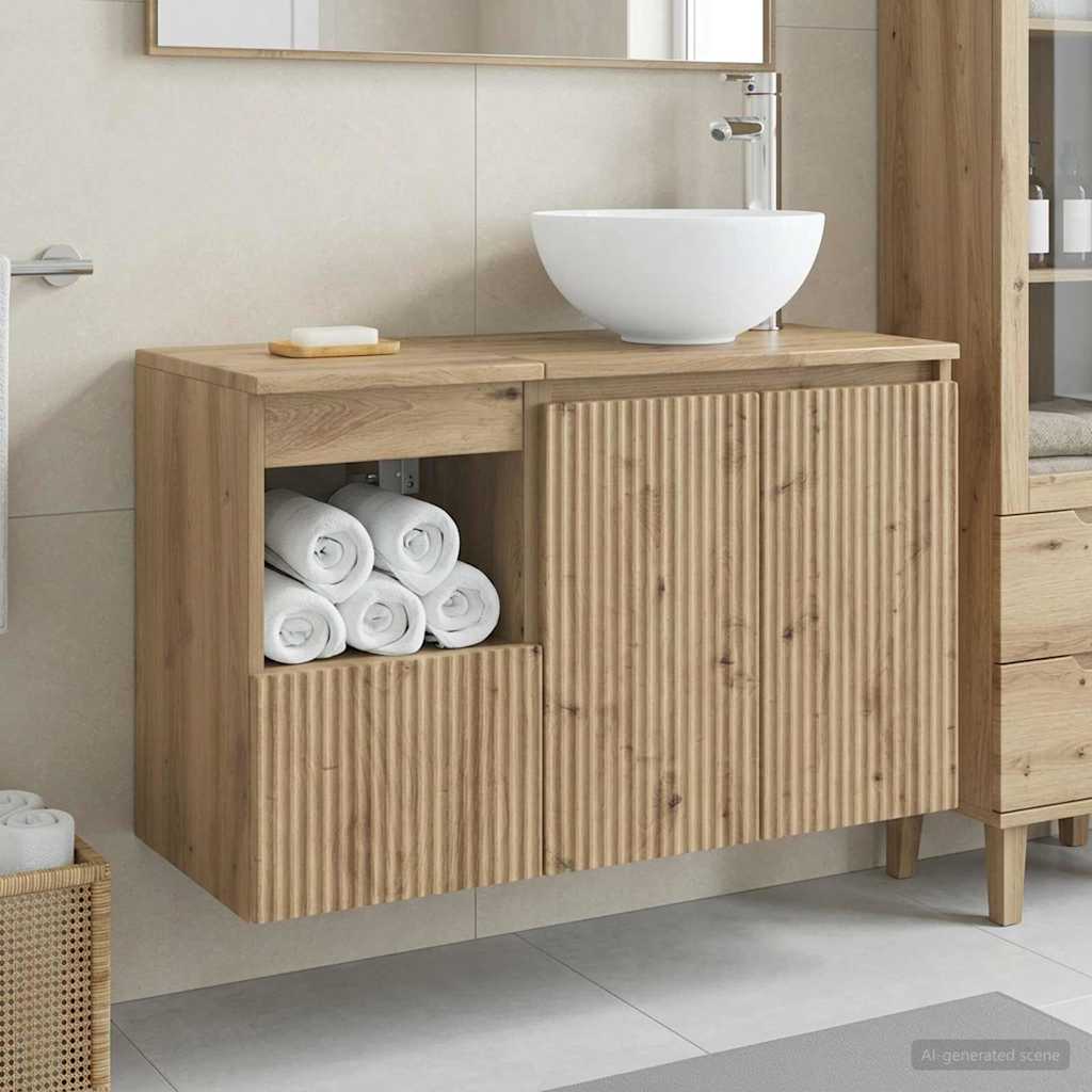 Bathroom Furniture Set 2 pcs Artisan Oak Engineered Wood