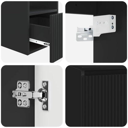 Bathroom Furniture Set 2 pcs Black Engineered Wood