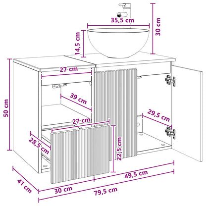 Bathroom Furniture Set 2 pcs Sonoma Oak Engineered Wood