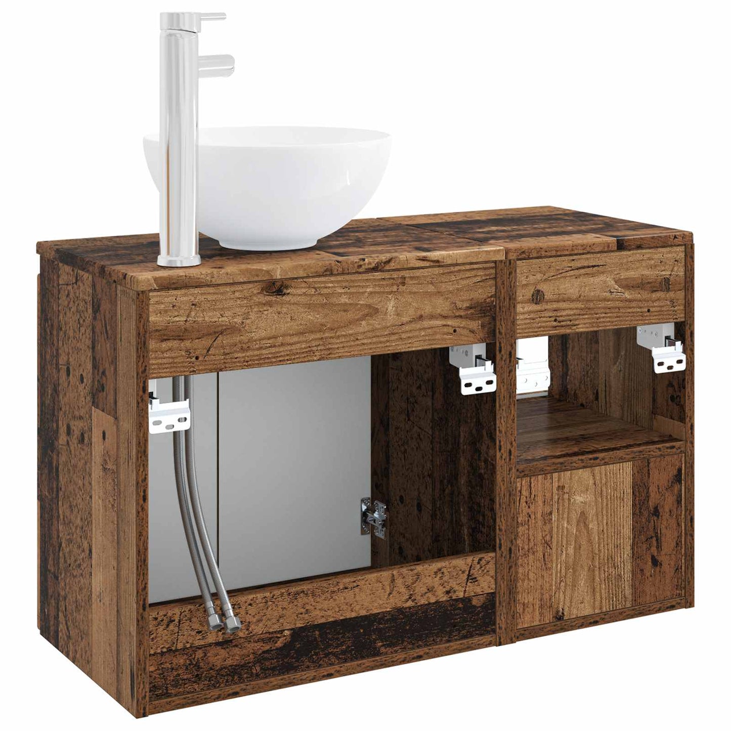 Bathroom Furniture Set 2 pcs Old Wood Engineered Wood
