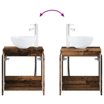 Bathroom Furniture Set 2 pcs Old Wood Engineered Wood
