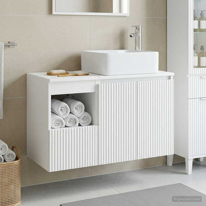 Bathroom Furniture Set 2 pcs White Engineered Wood