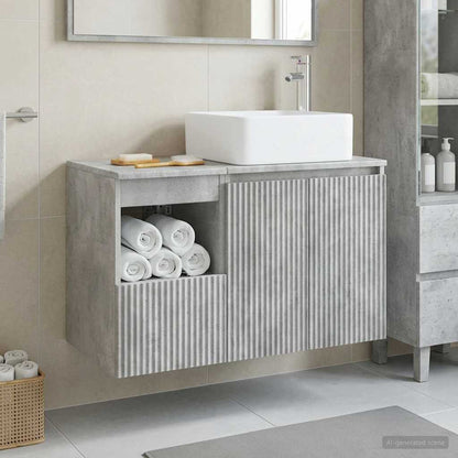 Bathroom Furniture Set 2 pcs Concrete Grey Engineered Wood