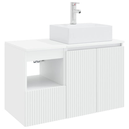 Bathroom Furniture Set 2 pcs White Engineered Wood