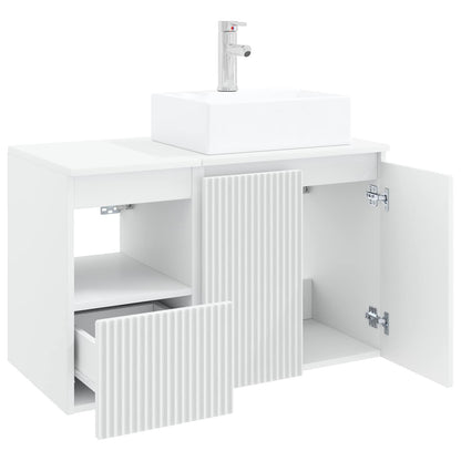 Bathroom Furniture Set 2 pcs White Engineered Wood