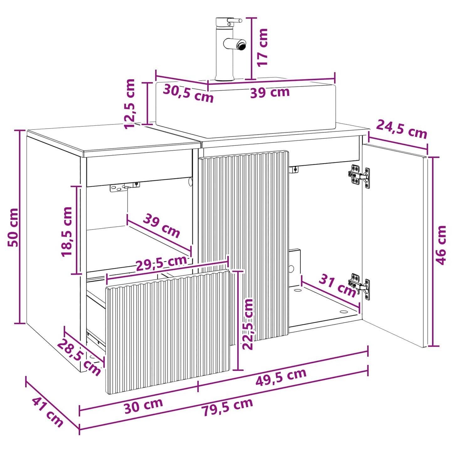 Bathroom Furniture Set 2 pcs White Engineered Wood