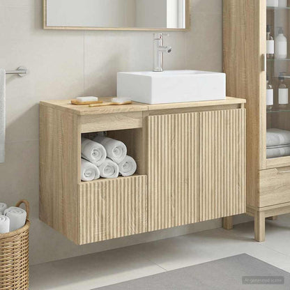 Bathroom Furniture Set 2 pcs Sonoma Oak Engineered Wood