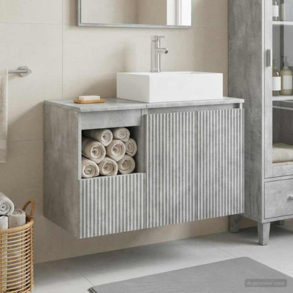 Bathroom Furniture Set 2 pcs Concrete Grey Engineered Wood