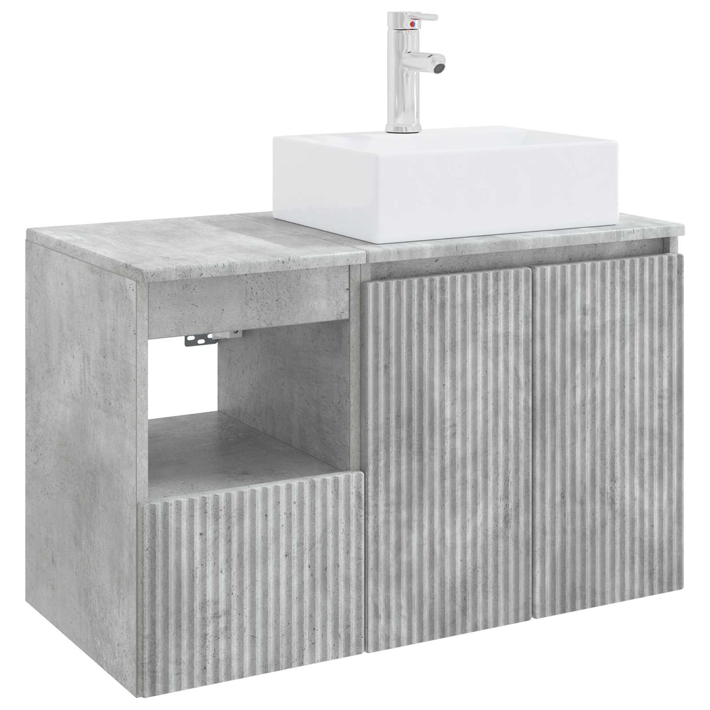Bathroom Furniture Set 2 pcs Concrete Grey Engineered Wood