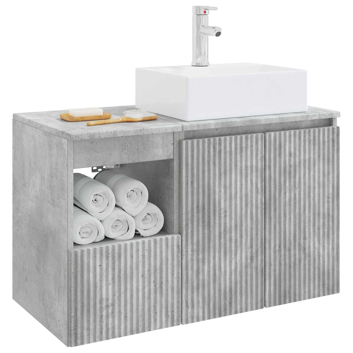 Bathroom Furniture Set 2 pcs Concrete Grey Engineered Wood
