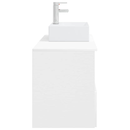 Bathroom Furniture Set 2 pcs High Gloss White Engineered Wood