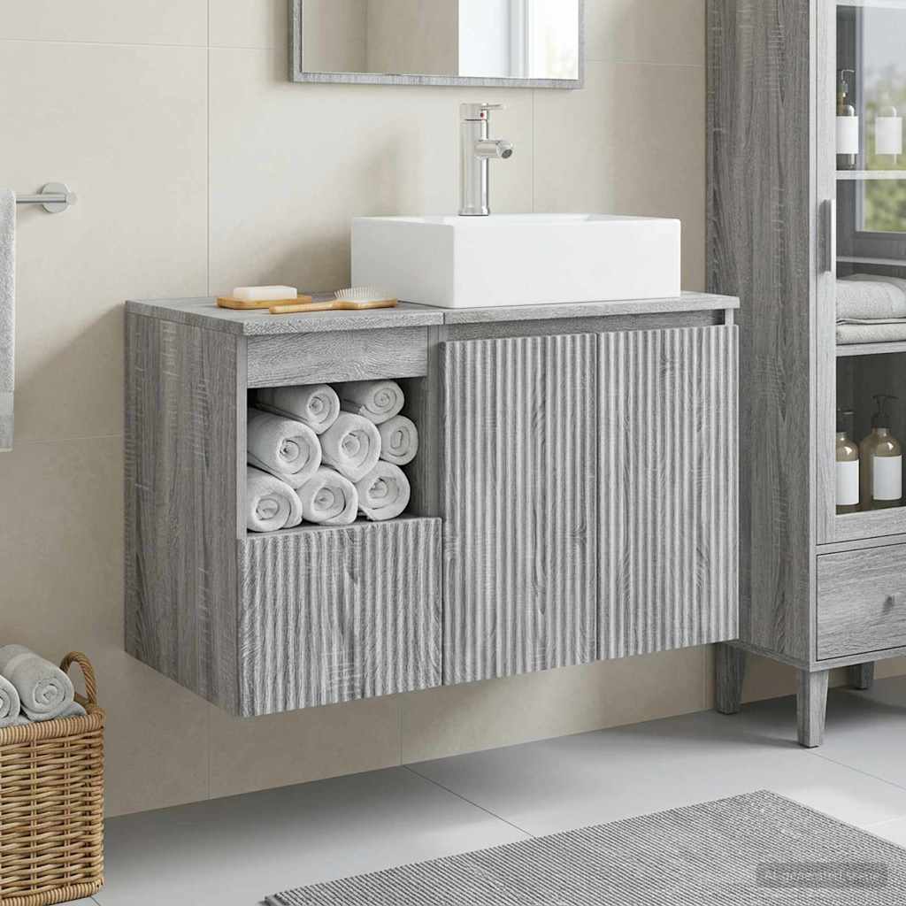 Bathroom Furniture Set 2 pcs Grey Sonoma Engineered Wood