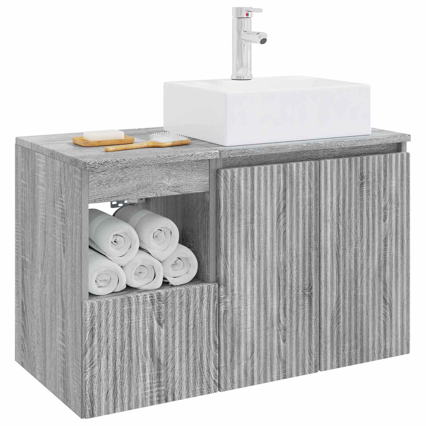 Bathroom Furniture Set 2 pcs Grey Sonoma Engineered Wood