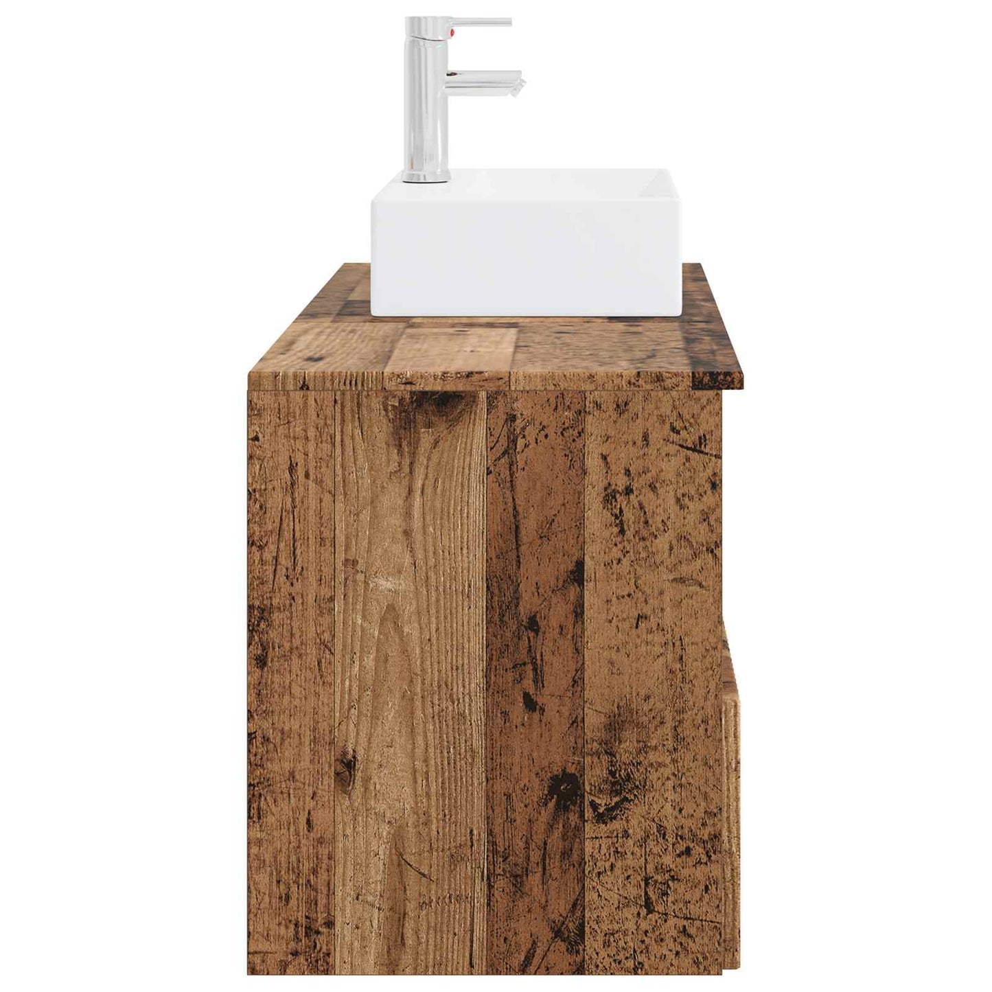Bathroom Furniture Set 2 pcs Old Wood Engineered Wood