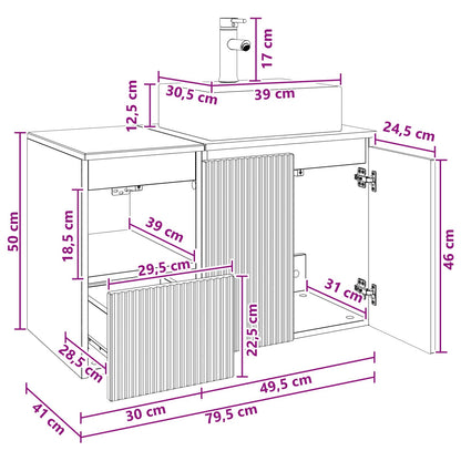 Bathroom Furniture Set 2 pcs Old Wood Engineered Wood