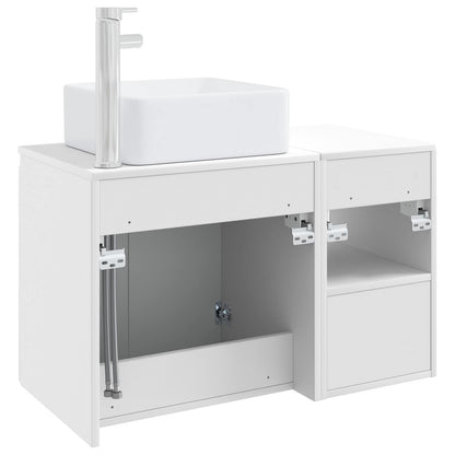 Bathroom Furniture Set 2 pcs White Engineered Wood