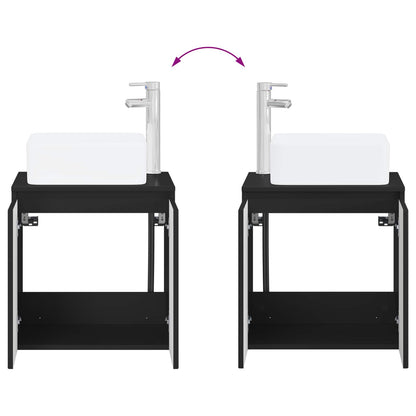 Bathroom Furniture Set 2 pcs Black Engineered Wood