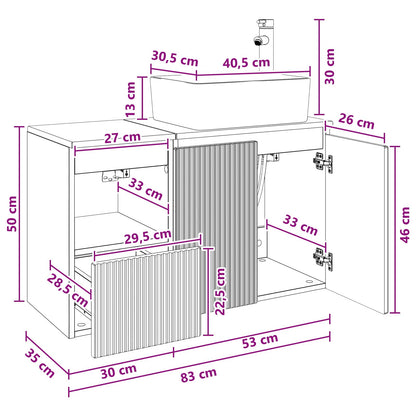 Bathroom Furniture Set 2 pcs Black Engineered Wood