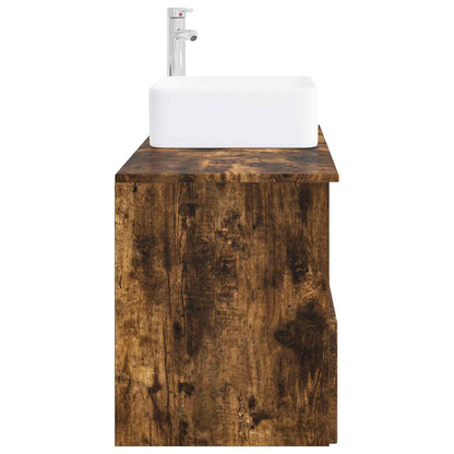 Bathroom Furniture Set 2 pcs Smoked Oak Engineered Wood