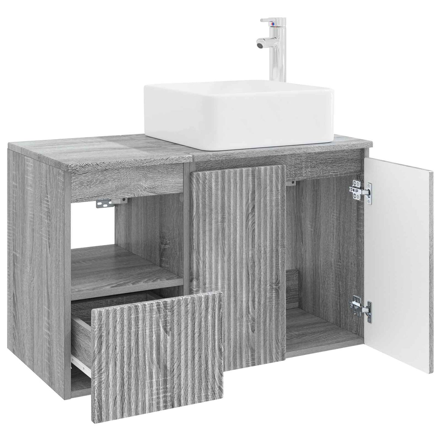 Bathroom Furniture Set 2 pcs Grey Sonoma Engineered Wood