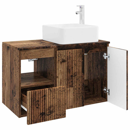 Bathroom Furniture Set 2 pcs Old Wood Engineered Wood