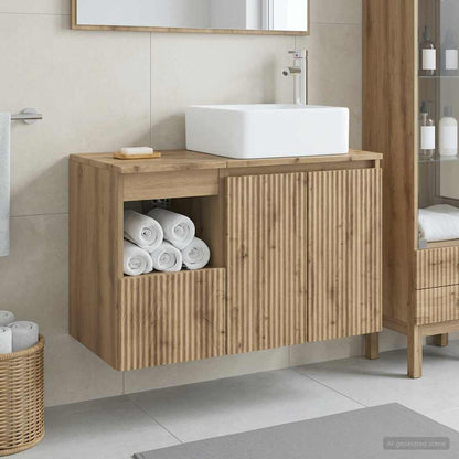 Bathroom Furniture Set 2 pcs Artisan Oak Engineered Wood