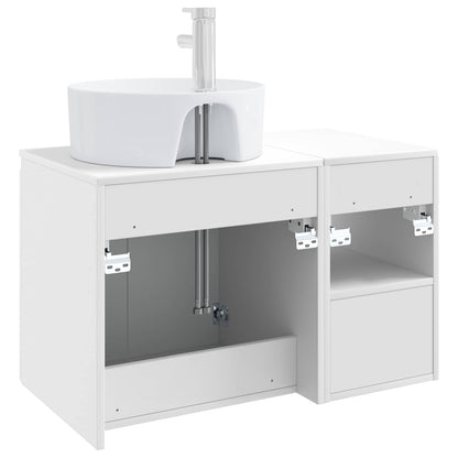 Bathroom Furniture Set 2 pcs White Engineered Wood