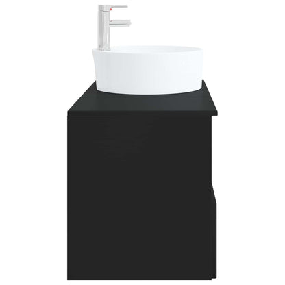 Bathroom Furniture Set 2 pcs Black Engineered Wood