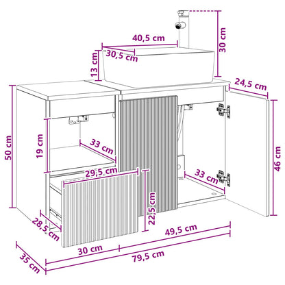 Bathroom Furniture Set 2 pcs High Gloss White Engineered Wood