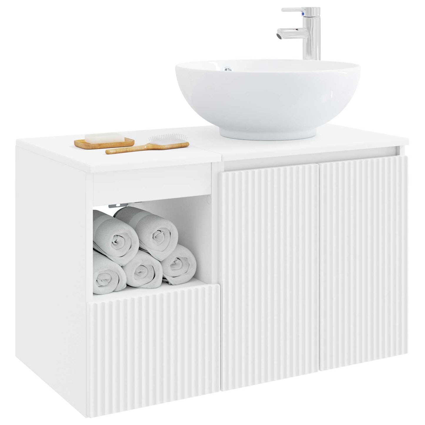 Bathroom Furniture Set 2 pcs White Engineered Wood