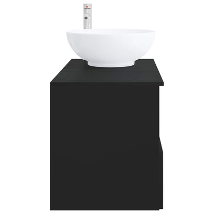 Bathroom Furniture Set 2 pcs Black Engineered Wood