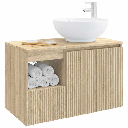 Bathroom Furniture Set 2 pcs Sonoma Oak Engineered Wood