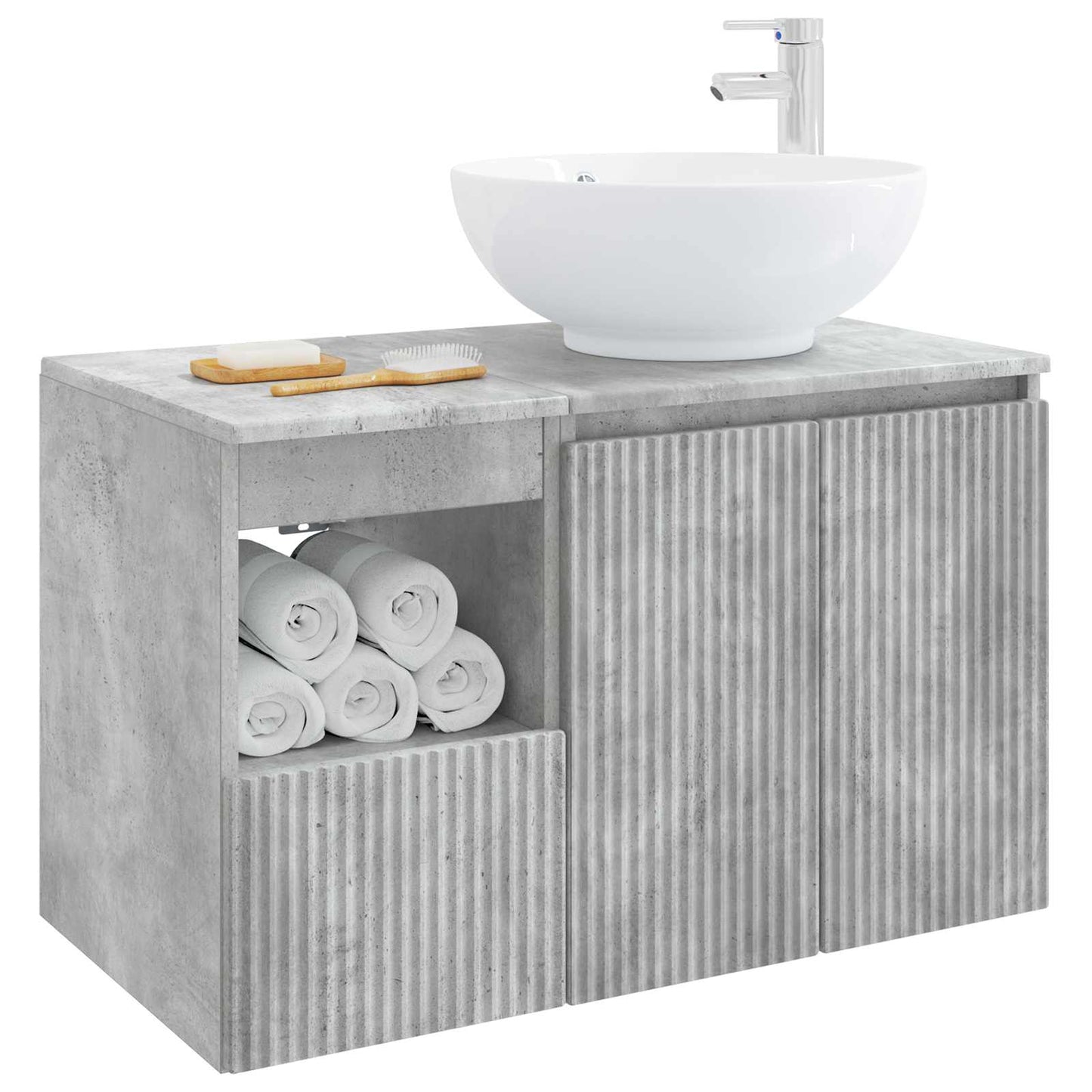 Bathroom Furniture Set 2 pcs Concrete Grey Engineered Wood