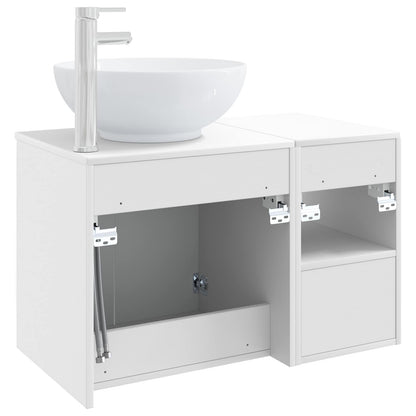Bathroom Furniture Set 2 pcs High Gloss White Engineered Wood