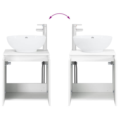 Bathroom Furniture Set 2 pcs High Gloss White Engineered Wood