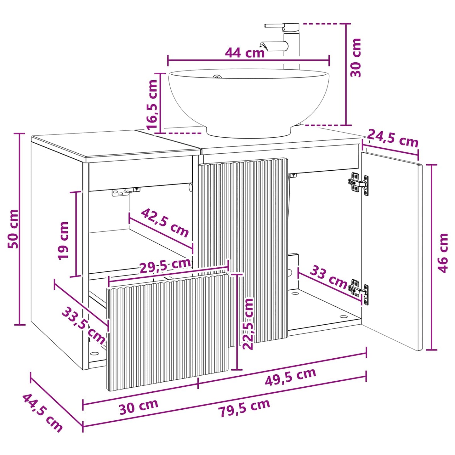 Bathroom Furniture Set 2 pcs High Gloss White Engineered Wood