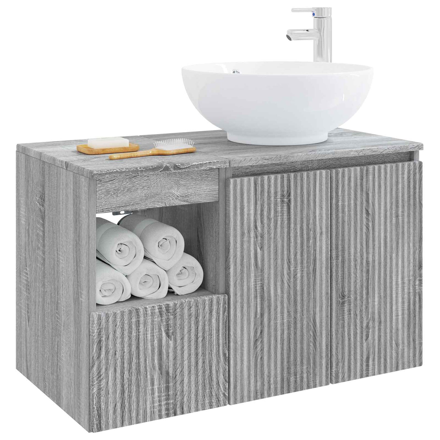 Bathroom Furniture Set 2 pcs Grey Sonoma Engineered Wood