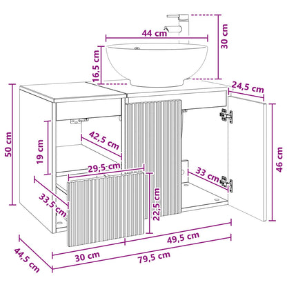 Bathroom Furniture Set 2 pcs Old Wood Engineered Wood