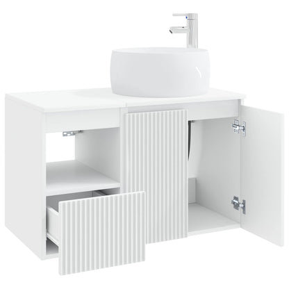 Bathroom Furniture Set 2 pcs White Engineered Wood