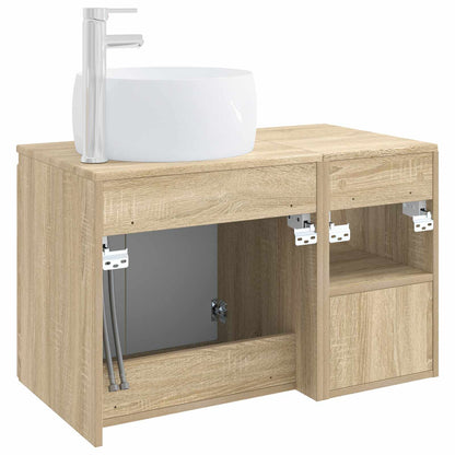 Bathroom Furniture Set 2 pcs Sonoma Oak Engineered Wood